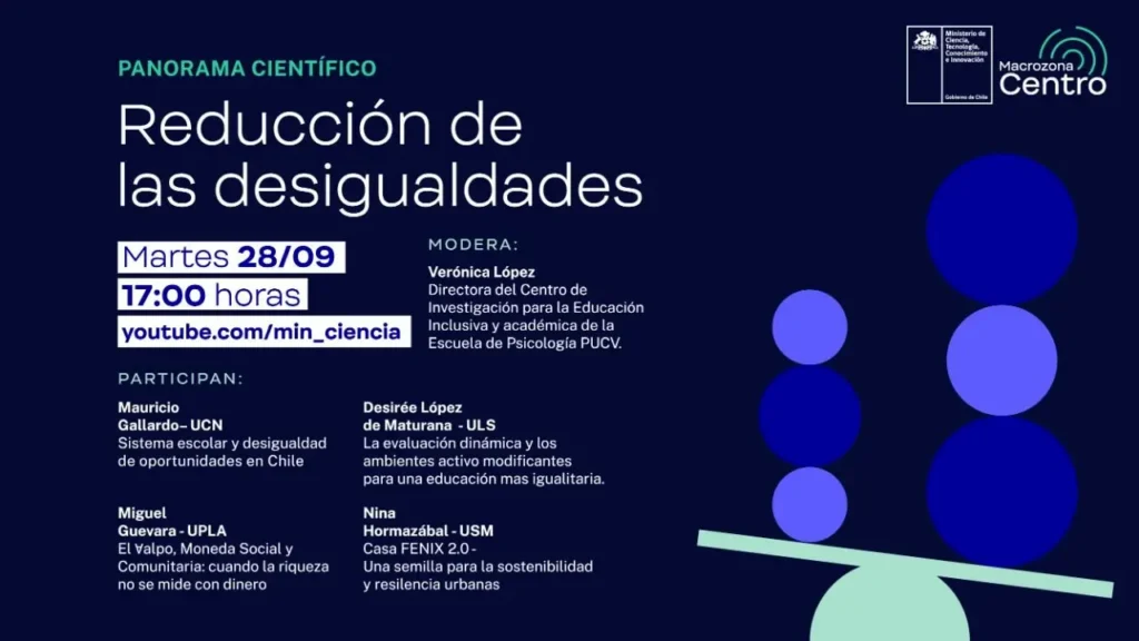 Seremi de Ciencia organiza Webinar en torno al objetivo de desarrollo sostenible de reducción de las desigualdades